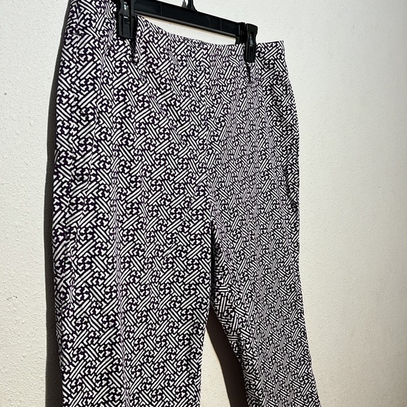 Talbots Womens Purple Print Capri Pants Size 14 Petite - Picture 2 of 11